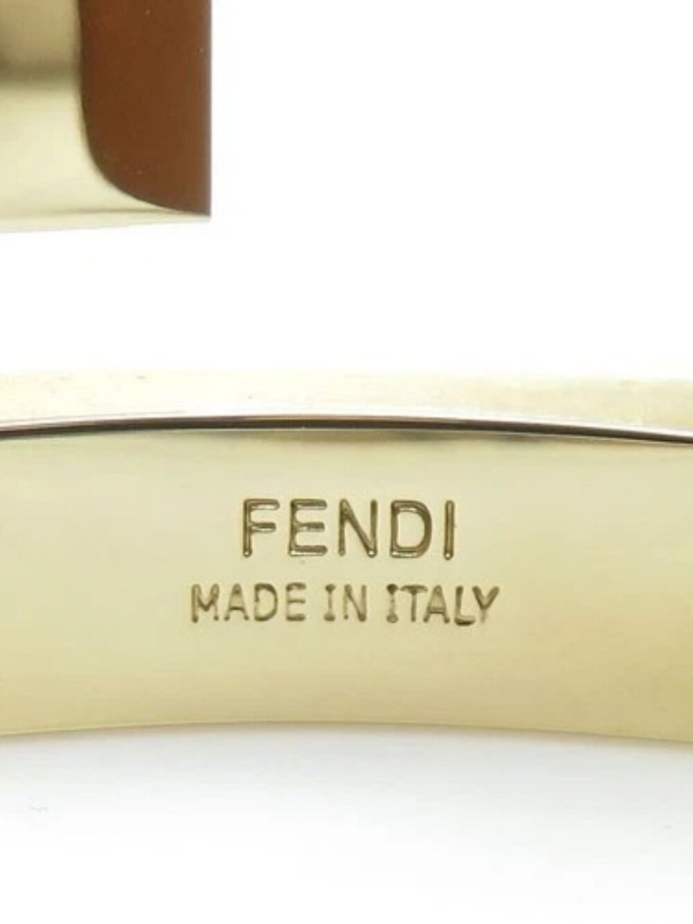 Auth FENDI Bangle Bracelet Brown/Gold Leather/Metal - e61919j - Picture 12 of 12